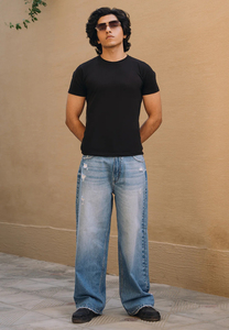 Conceptions personnalisées 2025 taille haute surdimensionné jambe large Vintage Baggy Flare Denim pantalon jean à la vente en gros OEM entretenu prix de gros - Product Image 3