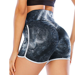 Shorts de sport taille haute respirants à effet froncé pour femme, conception personnalisée, leggings de fitness pour la salle de sport, vente en gros - Product Image 2