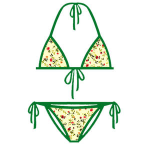 Ensemble de bikini 2 pièces Maillot de bain de plage Couleur unie avec écran et impression numérique Sublimation - Product Image 3