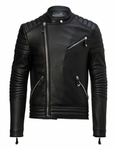 Chaqueta de motorista personalizada 4XL para hombre, piel auténtica de alta calidad, moda informal, estilo clásico, forro transpirable, cuello levantado con capucha - Product Image 1