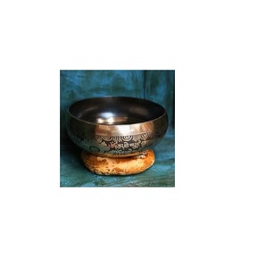 Bol chantant en métal de cloche de 7 pouces avec gâche en bois et coussin pour méditation de Yoga superbe bol de Chakra de couronne - Product Image 2
