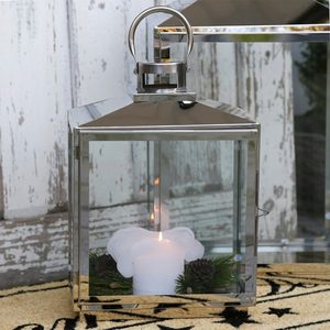 Juego de 2 velas de acero inoxidable para decoración interior y exterior, farol de Metal de alta calidad para decoración del hogar - Product Image 3