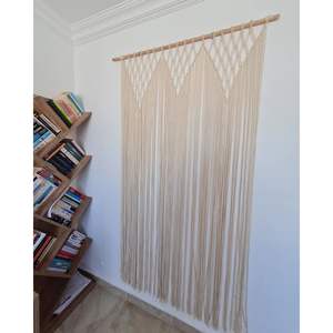 Cortina de Pared de Macramé Bohemia Hecha a Mano, Tapiz Colgante de Cuerda de Algodón para Decoración del Hogar, Estilo Artístico Navideño - Product Image 1