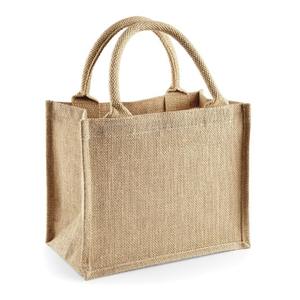 Bolsas de Compra de Yute 100% de Alta Calidad, Nuevas de 2022, Ecológicas, con Logotipo Personalizado, Asas de Algodón, Tamaño Mediano, Diseño Sólido, para Uso Diario - Product Image 3