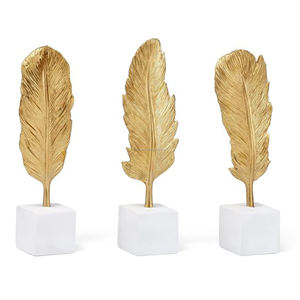 Home Decor Accessories Iron Golden Ginkgo <b>Leaves</b> on Wood Stand Model Sculpture for Living Room Cabinet Decorations - Product Image 4