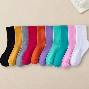 Women's Mid-Length Casual <b>Socks</b> Round Neck and Simple Design in Versatile Multiple Colors Fashionable <b>Polyester</b> Material - Product Image 1