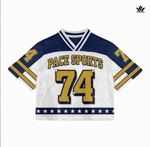 Custom Black Gold American Football Jersey V-Neck Short Sleeve Sublimated Mesh Breathable Quick Dry 100% <b>Polyester</b> Adult Sports - Product Image 2