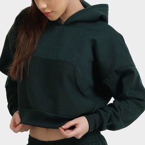 Sudadera Corta de Punto Personalizada para Mujer, Informal, Holgada, de Alta Calidad, con Logotipo Frontal, 100% Algodón - Product Image 2