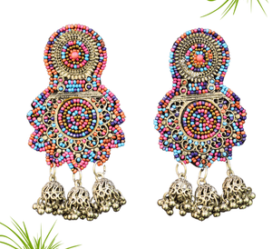 Pendientes Elegantes de Piedras con Diseño Indo-Occidental, Pendientes Personalizados con Múltiples Cuentas para Mujer, Joyería Festiva para Fiestas, Mejor Precio - Product Image 2