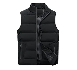 High Quality Winter Warm Custom Big Size Casual Loose Solid Sleeveless Men Puffer Vest