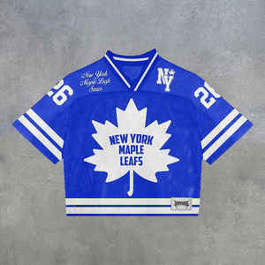 Fabricant personnalisé de maillot de football américain vintage en maille tricotée surdimensionnée col en V maillot en maille Boxy uniforme de football américain pour hommes - Product Image 6