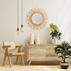 Espejo decorativo moderno ecológico de ratán duradero, tamaño personalizable, arte de pared de Color, decoración del hogar, Vietnam - Product Image 6