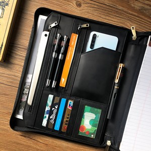 Classeur de Compendium en cuir à fermeture éclair A4 Offre Spéciale avec reliure à anneaux et tablette Padfolio Business Organizer LP-0054 - Product Image 4