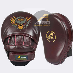 Manoplas de boxeo de cuero genuino de enfoque curvo y almohadillas de mano para Karate y Muay Thai Kick Sparring Training - Product Image 2