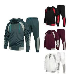 Conjunto Deportivo de Chándal con Capucha de Poliéster para Hombre con Logotipo Personalizado, Venta al por Mayor, Conjunto Deportivo de Contraste de Color para Correr - Product Image 1