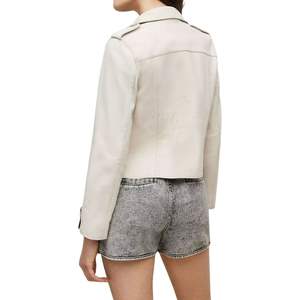 Veste en cuir véritable pour femme, manches longues, col montant, design tricoté, haute qualité, vente chaude automne-hiver - Product Image 2