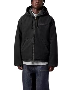 Veste utilitaire de travail de haute qualité, surdimensionnée, à fermeture éclair, à revers personnalisés, de style boxy, fabriquée en usine OEM pour hommes - Product Image 1