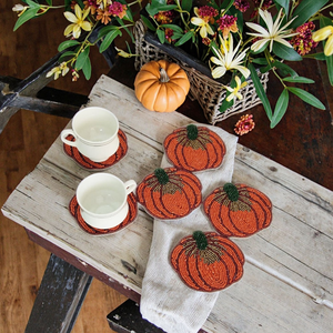 Posavasos de mesa Posavasos de cuentas de arroz de calabaza exquisitos Posavasos de cuentas de arroz populares Boutique de vidrio - Product Image 5