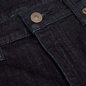 Jeans en denim gris délavé, coupe droite, confortable, avec rivets, logo personnalisé, jeans pour hommes - Meilleur prix - Product Image 4