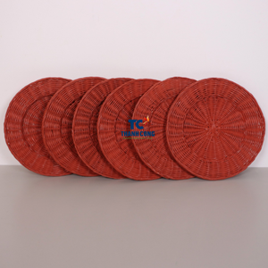 Tissage élégant en rotin de tapis de table en fibre naturelle pour la présentation de repas chic Banquets d'hôtel et décor de cuisine - Product Image 2