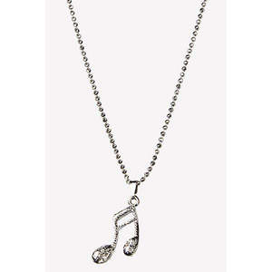 Urthn Fashion collier en couches plaqué argent pendentif chaîne en forme de note de musique 1200747 - Product Image 1