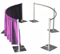 Kit de matériel de tuyau et de drapé de barre transversale incurvée réglable de 10 pi de large pour la décoration d'événements Photobooths Tradeshow(Bar uniquement)