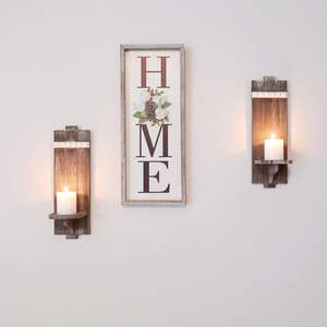 <b>Set</b> of 3 Gold Taper Candlestick Holders Decorative Lanterns & <b>Candle</b> Jars for Wedding Dining & Party Fits 3/4 Inch Thick <b>Candles</b> - Product Image 1