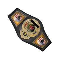 Ceinture en cuir de qualité Champion avec présentoir pour Jiu-Jitsu, Karaté, MMA, Judo, Boxe, zone de logo personnalisable, style récompense, fan