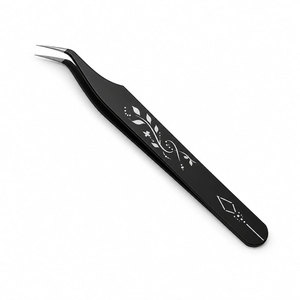 SHEARS BEAUTY แหนบดัดขนตาสแตนเลสอย่างแม่นยำ ด้ามจับสีดำ ลายดอกไม้ ปลายเรียบ/หยัก/ฟันเลื่อย ป้องกันไฟฟ้าสถิต - Product Image 3