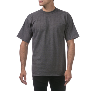 Camiseta de manga corta de peso pesado para hombre Pro Club-Camiseta de cuello redondo de manga corta de algodón de peso pesado para hombre Pro Club Charcoal - Product Image 3