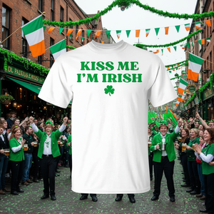 T-shirt original Kiss Me I'm Irish Shamrock pour la Saint-Patrick, t-shirt promotionnel de qualité supérieure - Product Image 3