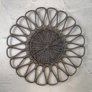 Natural Rattan Flower Placemat Eco-Friendly <b>Disposable</b> <b>Plate</b> Dish for Parties - Product Image 1