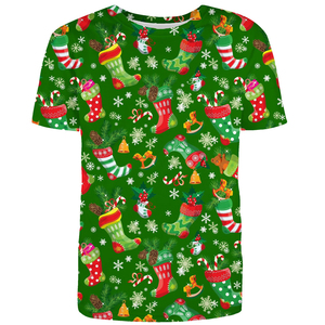 Camiseta de Manga Corta Casual Entallada para Hombre, con Estampado Personalizado, sin Cuello, Mezcla de Poliéster/Algodón, Transpirable - Product Image 3