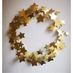 Guirnalda de Flores de Metal Rústico para Decoración de Pared, Guirnalda Floral de Hierro Dorado Antiguo, Arte Metálico 3D para Colgar en la Pared, para Sala de Estar, Patio, Casa de Campo - Product Image 6