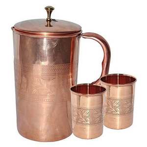 Meilleures ventes 2025 Ensemble de carafe à eau en cuivre écologique Verre pour la maison Cuisine Restaurants Utilisation pour les bienfaits pour la santé Qualité d'exportation - Product Image 1