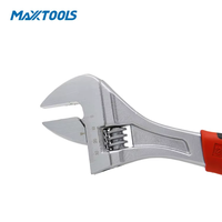 Clé à molette réglable robuste OEM de 15 pouces en acier au carbone CR-V, finition chrome satiné poli, outil à main pour la plomberie et les réparations mécaniques