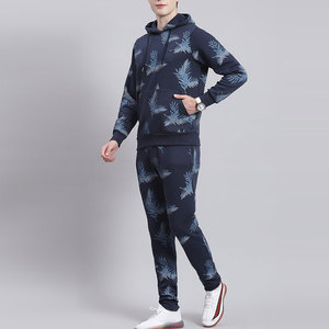 Survêtement de sport pour homme avec logo personnalisé, à capuche, respirant, 2 pièces, pour l'hiver, avec doublure en polaire et poches latérales - Product Image 4