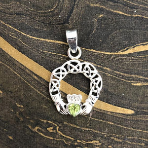 Celtic Knot Designer Modern Peridot Pendant 925 Sterling <b>Silver</b> Jewelry Handmade in India for Everyday Wear - Product Image 1
