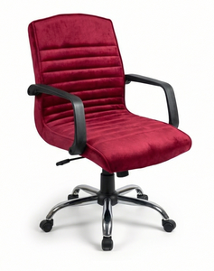 Silla de Oficina Giratoria Moderna Tapizada en Terciopelo Eva con Elevación a Gas y Base Estrella Cromada para Uso en Oficina en Casa, Escuela o Taller - Product Image 2