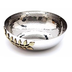 High Quality Hammered Stainless Steel <b>Salad</b> Serving <b>Bowl</b> Perfect as Fruit <b>Bowl</b> <b>Large</b> Metal Centerpiece Decorative <b>Bowl</b> Wholesale - Product Image 4