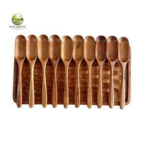 Mini-cuillère en bois sculptée en forme d'étoile en bois de séquoia naturel, à manche court, pour épices et poudres - Product Image 1