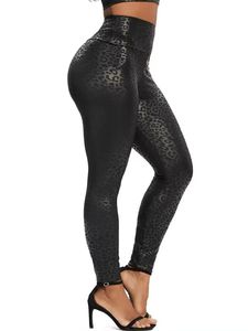Leggings de Yoga imprimé léopard taille haute pour femmes Sexy Fitness pantalon crayon mince avec pantalon push-up à motif solide - Product Image 3