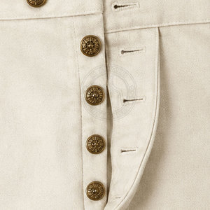 Pantalon classique vintage de style guerrier napoléonien, coupe droite, en toile écologique légère, pour homme, modèle traditionnel et détaillé. - Product Image 5