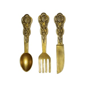 Ensemble de 4 couverts en acier inoxydable idéal pour les ustensiles de cuisine Table Home Party Use Couverts plaqués or Ensembles de poignées en métal et laiton - Product Image 2