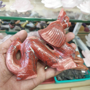 งานฝีมือที่มีคุณภาพสูง Nautral สมจริงมือแกะสลักมังกรคริสตัล Crfts มังกรแกะสลักจิตวิญญาณเรกิจักระรักษา - Product Image 6