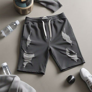 Haute qualité Offre Spéciale longueur régulière hommes sueur en détresse Shorts / gym yoga course entraînement shorts pour hommes - Product Image 1