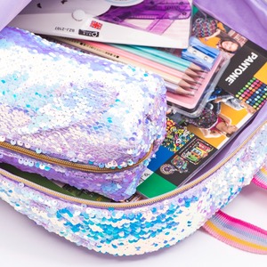 Mochila escolar con lentejuelas - Linda mochila escolar con lentejuelas de unicornio - La mochila escolar con lentejuelas mágicas reversibles es brillante, colorida y llamativa - Product Image 2
