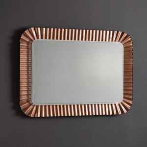 Miroir de courtoisie LED avec cadre en verre fusionné ondulé bronze 94x68 - Product Image 2