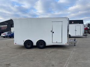 New Enclose <b>Trailer</b> 8.5x16 11.4K Aluminum Enclosed <b>Cargo</b> <b>Trailer</b> with White Out Package 2001-3000kg Payload Pewter for Sale - Product Image 3