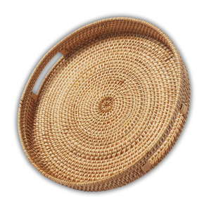 PANIER/PLATEAU en rotin rond en osier durable de qualité supérieure Plateau en rotin naturel du Vietnam pour servir des aliments, affichage - Product Image 1